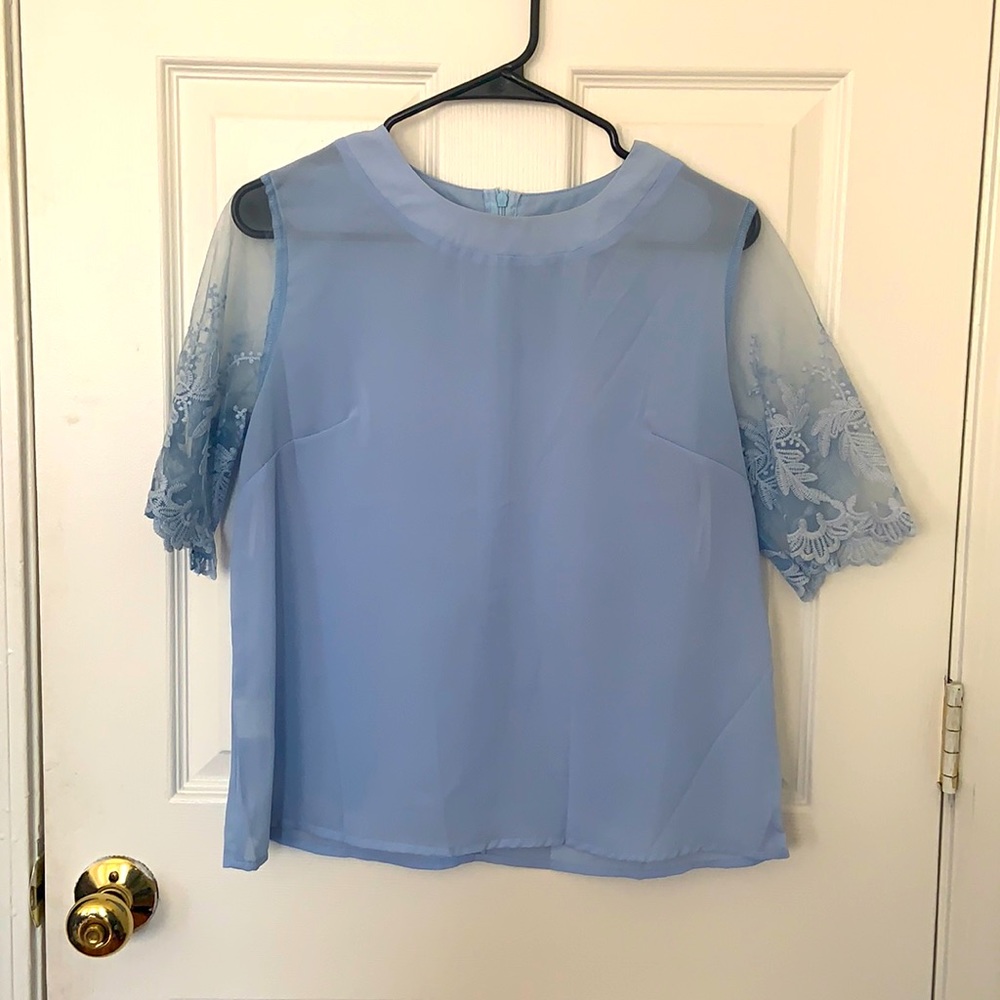 Light blue sheer top!